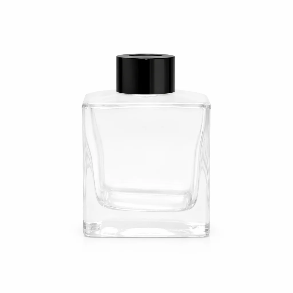 150ml Sqaure Clear Glass Diffuser Bottle With Cap (Reed Sticks Not Included) - Image 3