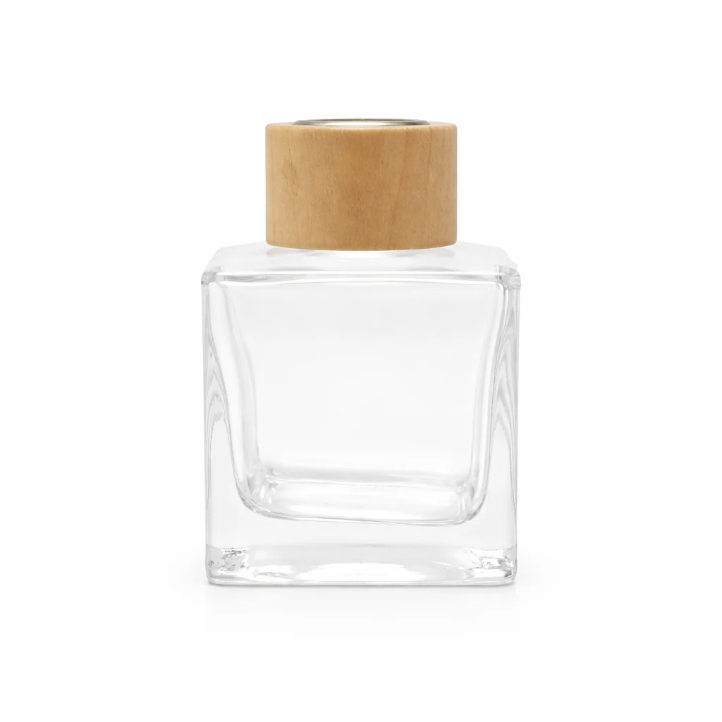 150ml Sqaure Clear Glass Diffuser Bottle With Cap (Reed Sticks Not Included) - Image 4