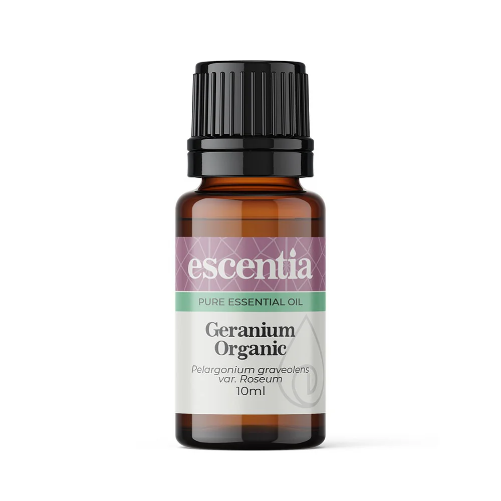 Escentia Geranium Organic Essential Oil Pelargonium graveolens var. Roseum